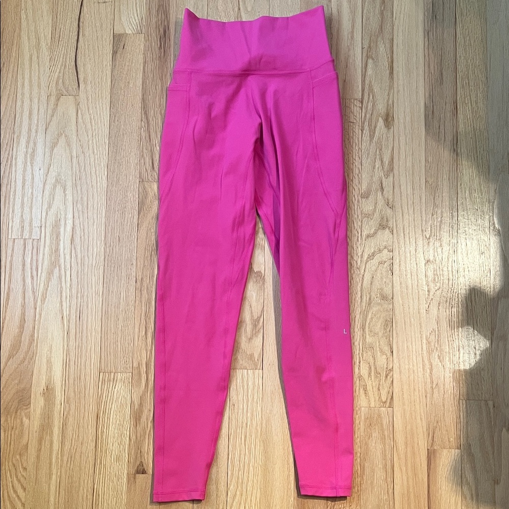 LSKD Fusion Full Length Leggings with Pockets - Fuchsia Pink